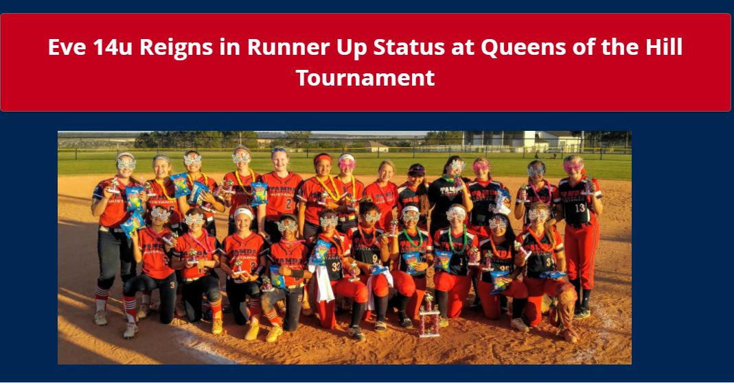 Eve 14u Reigns in as Runner Up at USSSA Queen of the Hill......