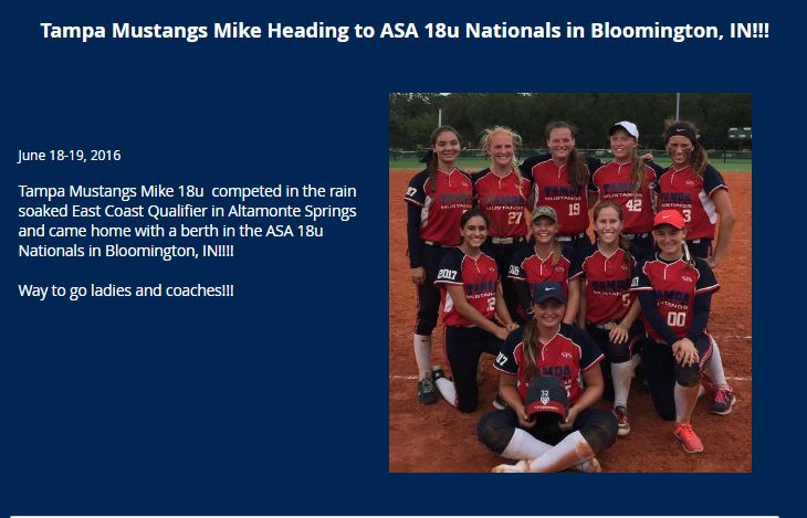 Tampa Mustangs Mike Qualifies for 18u Nationals...