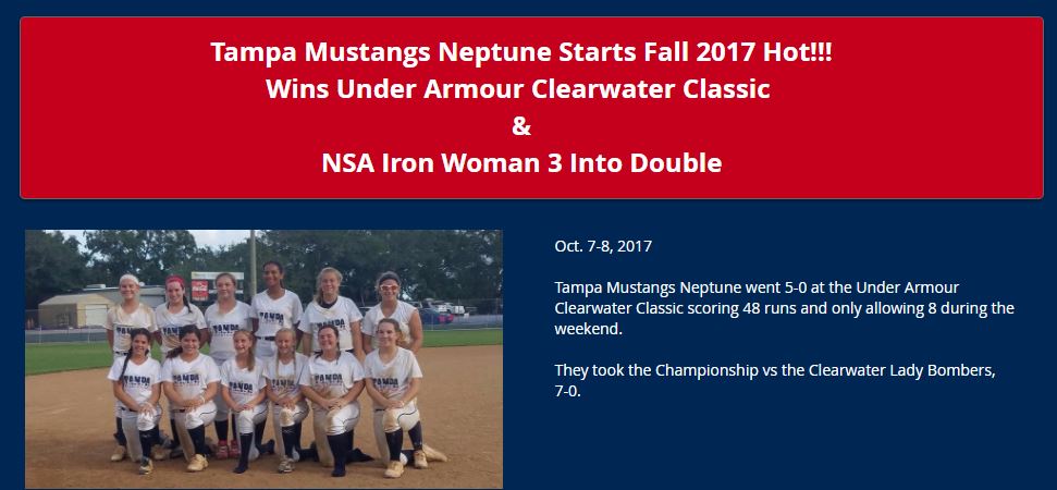 Neptune 14u Wins Clearwater Under Armour Classic......