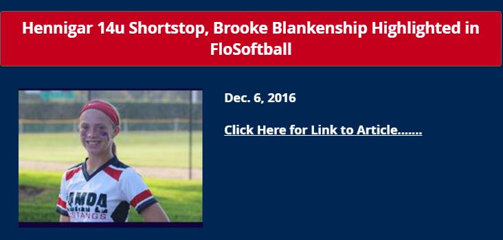 Shortstop, Brooke Blankenship highlighted in FloSoftball........
