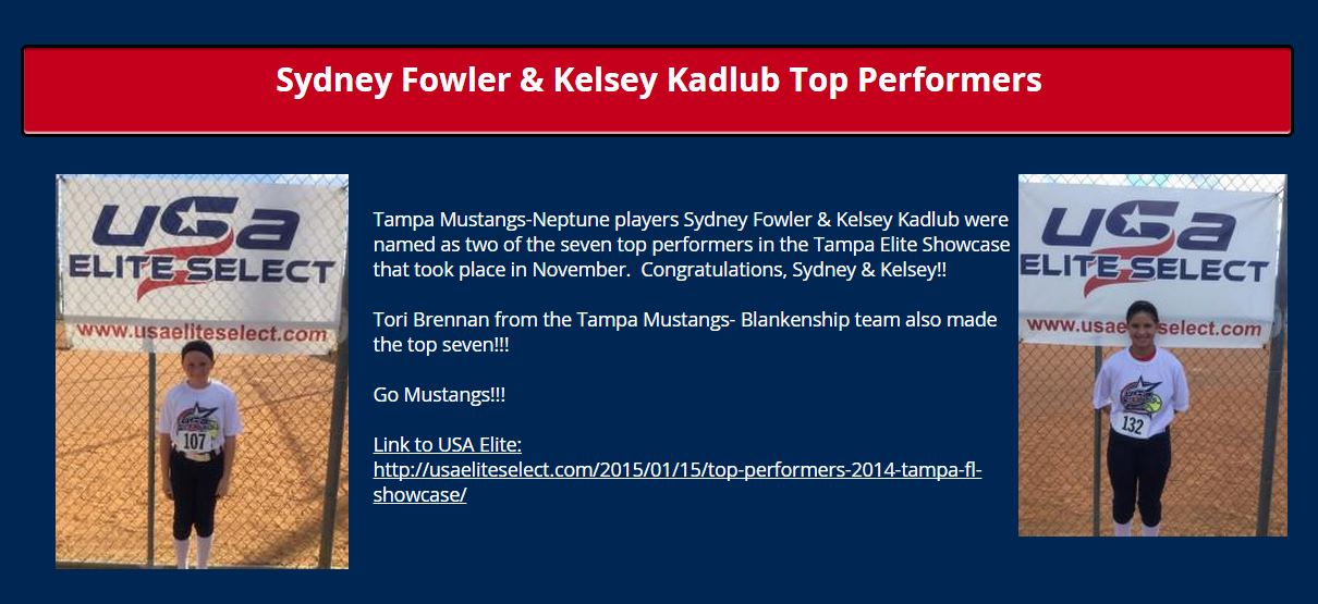 Sydney Fowler & Kelsey Kadlub Top Performers....